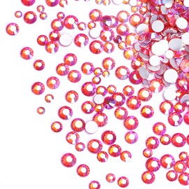 Jollin 3456pcs Flatback Rhinestones Glass Charms Diamantes Gems Stones for Nail Art 6 Size ss4~ss12 Lt Siam AB