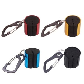 Paquete de 4 soportes para caña de pescar portátil, clip para caña de pescar con llavero, accesorios para aparejos de pesca con mosca, herramientas de asistente
