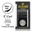 COCO Honey Lash Eyelash Extensions, Ellipse Flat C Curl [0.15mm],