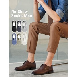 LDU Ultra Thin No Show Socks Men - 6Pairs Breathable Mesh Ankle Socks, Anti-Slip & Invisible for Running & Office