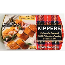 Baltic Gold Naturally Smoked Wild Atlantic Herring in Oil- 8.82 oz (170g) (Kippers, 5 Pack)
