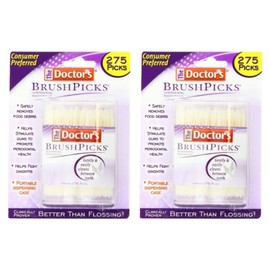 The Doctor's BrushPicks | Interdental Toothpicks | 275 Count | Pack of 2 | Safely Removes Food Debris
