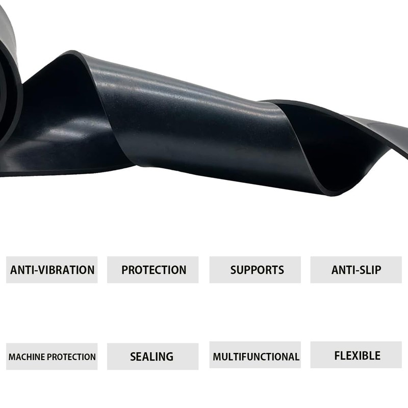 Rubber Strip 50mm(W) x1.5mm(T) x3m(L) Neoprene Rubber Sheet Solid Rubber
