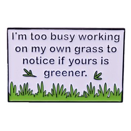 haohaoyu Sarcasm Words Brooch Green Grass Funny Ice Breaker Metal Badge Brooch Quotes Enamel Lapel Pin Badge for Backpacks Clothing Accessory DIY Crafts Women Men Friends Gift