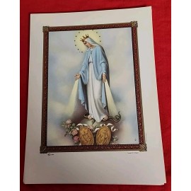 CHRISTIAN Catholic print picture SAINT MARY 8" x 11" ready to be framed .ITALY