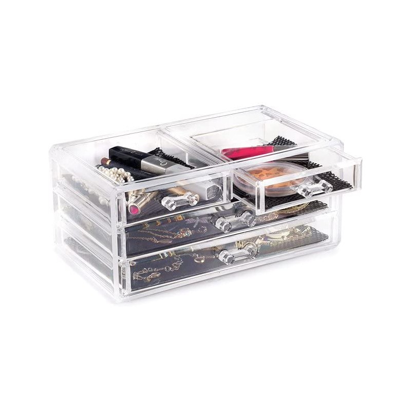 Cosmetic Clear Makeup, Hair Clips & Jewellery Organiser, Clear Acrylic