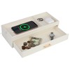 HofferRuffer Valet Jewelry Tray Organizer with Drawer, Faux Leather Storage