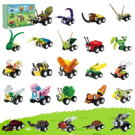 Insect Building Blocks Toy for Kids- 24 Pack Unique Bug Blocks Set (697PCS),Educational Party Favors Classroom Prizes, Birthday Christmas Easter Valentines Gift for Boys Girls Ages 6,8,10,12+