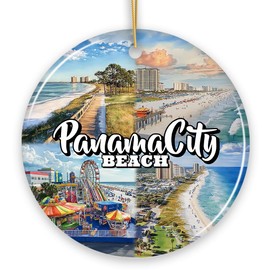 Panama City Beach Tropical Paradise Ornament, Florida Coastal and Souvenir (Version 2)