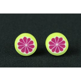 Miniblings Grapefruit Grapefruit Stud Earrings Stud Earrings Fruit Pink/Yellow