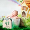Beeveer Baby's First DIY Footprint Art Wooden Milestone Card Keepsake