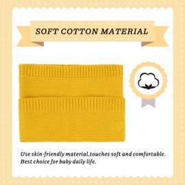 XIAOHAWANG Knitted Baby Boys Girls Scarf Warm Autumn Winter Toddler Scarves Cotton Kids Neck Warmer (Yellow)