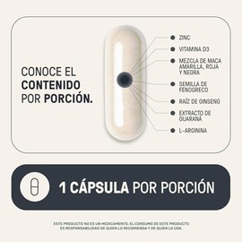 LIFE 360+ Mens Testo | 360 Cápsulas | Maca Negra, Roja y Amarilla, L-Arginina, Zinc, Vitamina D, Magnesio, Ginseng y Guarana | Suplemento Alimenticio 