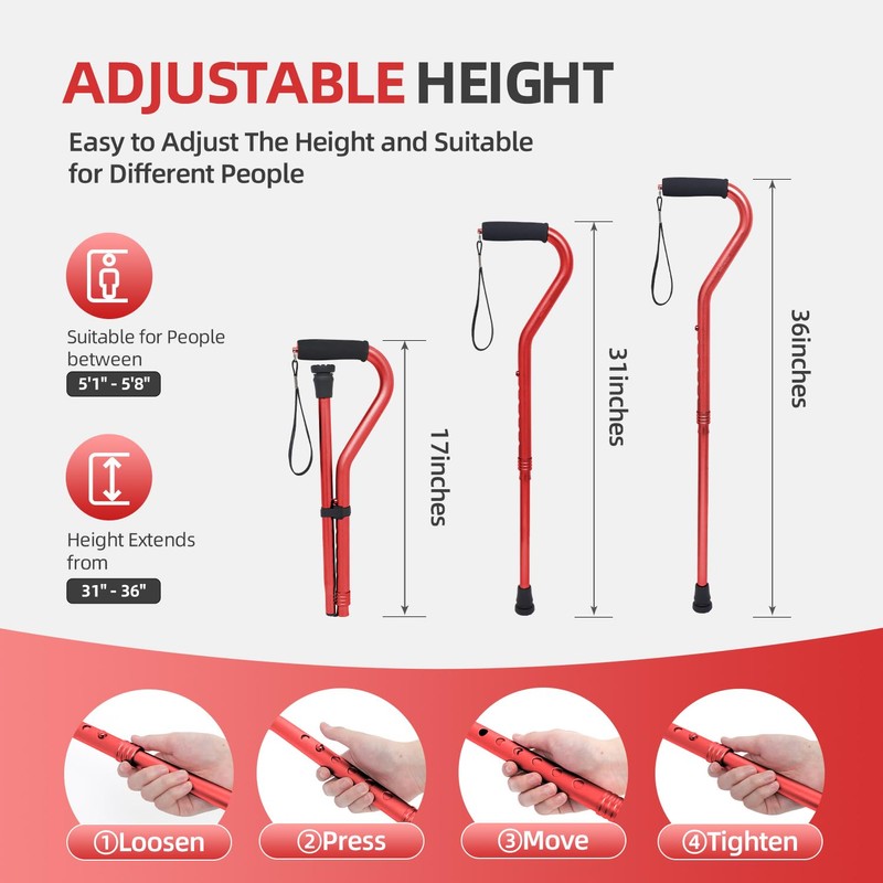 BeneCane Walking Cane for Men & Women Adjustable Cane with