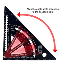 Hilitand Adjustable Triangle Ruler, Woodworking Triangle Ruler Adjustable Ruler Movable Aluminum Alloy Multifunctional Layout Tool