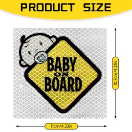 Lotsdonxia 2 Packs Baby on Board Stickers | High-Intensity Reflective Car Signs for Rear/Side Windows | Waterproof Vinyl UK Safety Decals