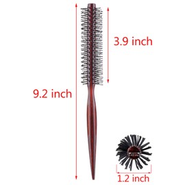 Small mini round hair brush with nylon bristles for short hair, curl brush for twisting, styling and blow-drying