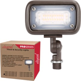 Elitexcel Flood Lights Outdoor, Gen2 15W Landscape Lighting, 50W MH Replace with 1500 Lumen 5000K Daylight Spotlight, 120-277V Garage Yard Patio Tree Security Light, UL-Listed, 5 Years Warranty