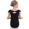 MdnMd Black Gymnastic Ballet Dance Leotard for Girls Children Bodysuit
