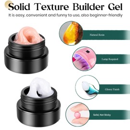 Solid Sculpture Builder Gel Kit, 2 Colors Non-Sticky Hand Solid Builder Gel for Nails, White & Nude Nail Extension Gel 3D Nail Art Sculpture Gel for Carving Patterns Decoration Nail Art Salon Home