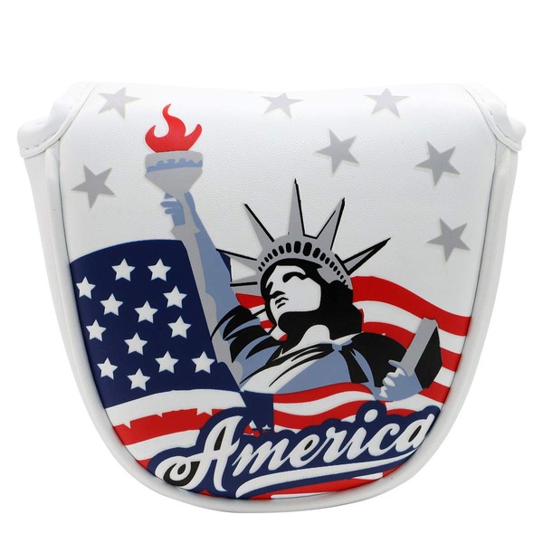Golf Mallet Putter Head Cover Magnetic Headcover Head Covers Golf Club Accessory USA Statue of Liberty Thick Synthetic Leather for Odyssey 2ball 2 Ball Taylormade Scotty Cameron
