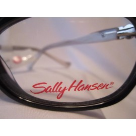 Sally Hansen 26 Women's Rx-able Eyeglass Frames, Black WITH WHITE RT 84.00