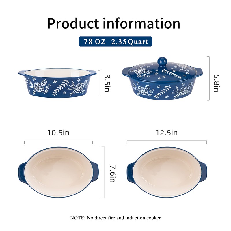 Wisenvoy Casserole Dish With Lid Casserole Dishes For Oven Baking