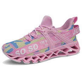 Wonesion - Zapatillas deportivas antideslizantes para mujer, N Camouflage Pink, 8 US