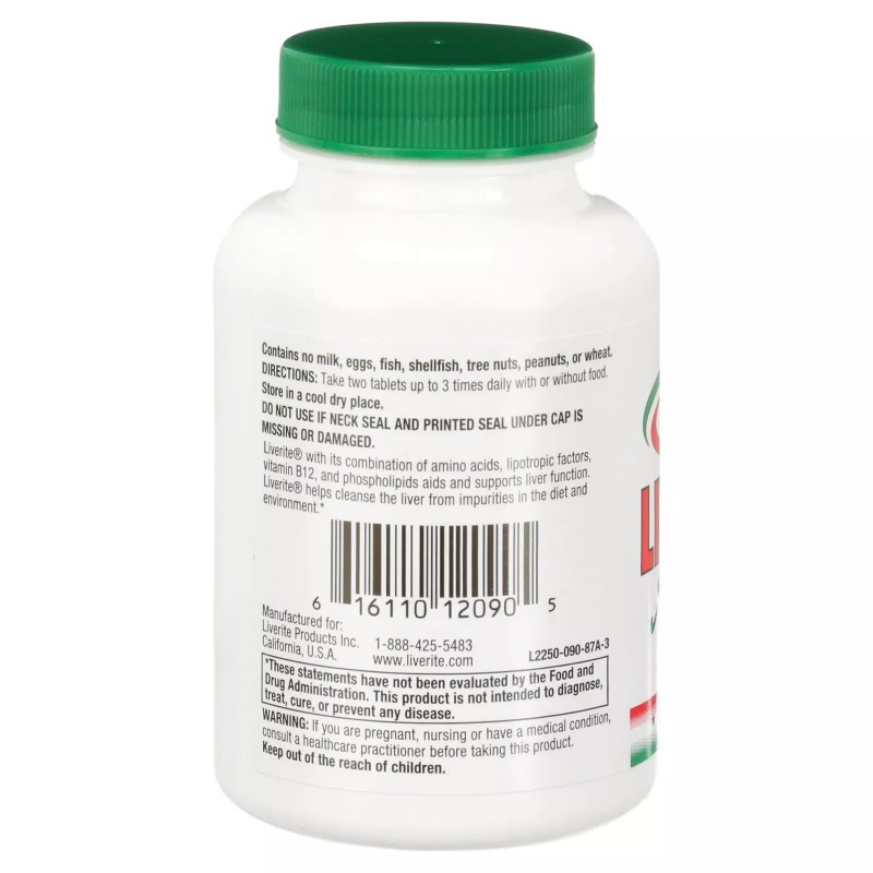 Liverite Liver Aid Tablets, Supports Liver Function, Value Size, 90