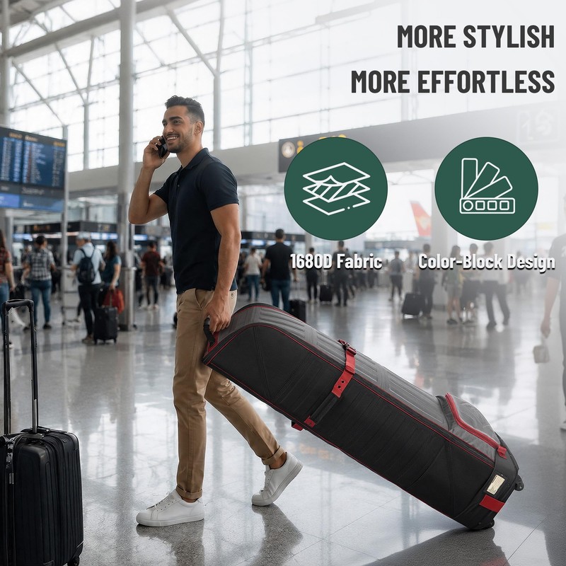 Golf Travel Bag Foldable, 1680D Oxford Fabric Padded Protect Golf