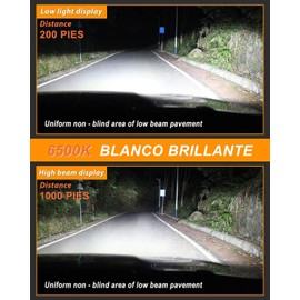 ENJOYAKOM 9008/H13 Lights Bulb Combo 24000LM 600% Upgraded Brightness, H13/9008 6500K Cool White fog Lights Bulbs Real 1:1 Siz with Cool Fan, IP68 Waterproof, Plug-N-Play, Pack of 2