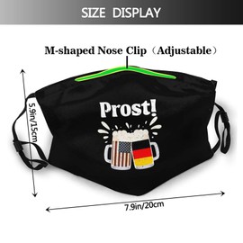Pubnico Oktoberfest 2021 Flag German Beer Fest Face Mask, Adjustable Washable Bandanas Reusable Scarf With 2 Filters For Men Women Adults