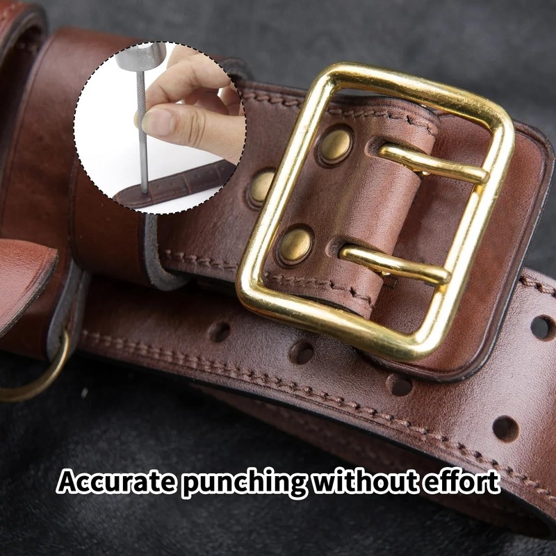 6 Pcs Leather Belt Hole Puncher Tool For Leather Oval
