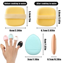 Pack of 5 Finger Powder Puffs, 2 Pieces Sponge Powder Puff for Foundation, Concealer, Cosmetics, Foundation, Sponge, Mineral Powder, Wet and Dry Makeup Tool