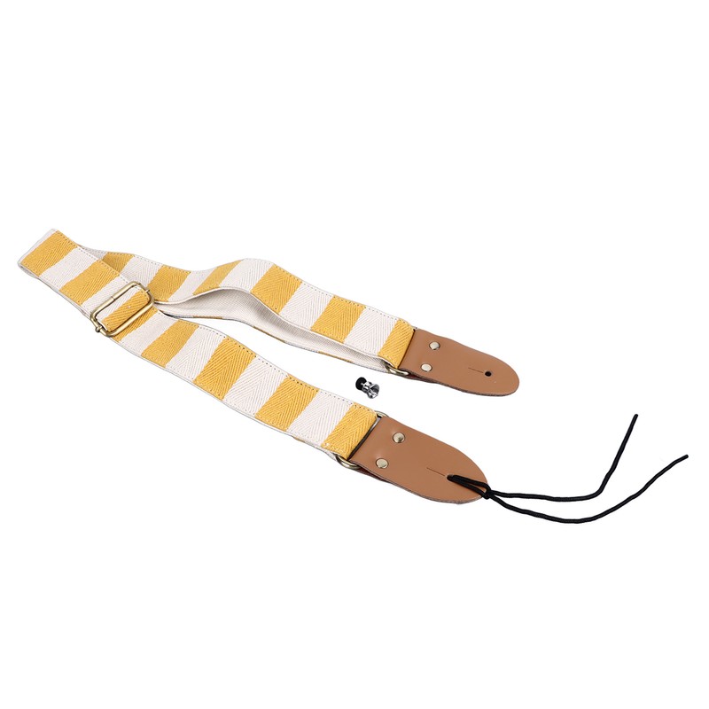 Guitar Strap Stylish Stripe Pattern Thickened Cotton Leather Adjustable Guitar