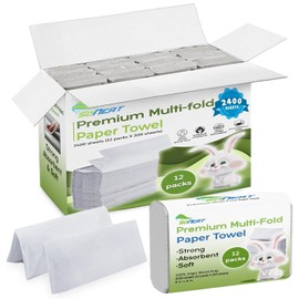 SoNeat Trifold Paper Towels - 2400 Sheets Multifold Disposable Paper Hand Towels for Bathroom, Commercial, Household, Hand Paper Towels for Bathroom Dispenser, 12 Packs (200 Count/Pack)