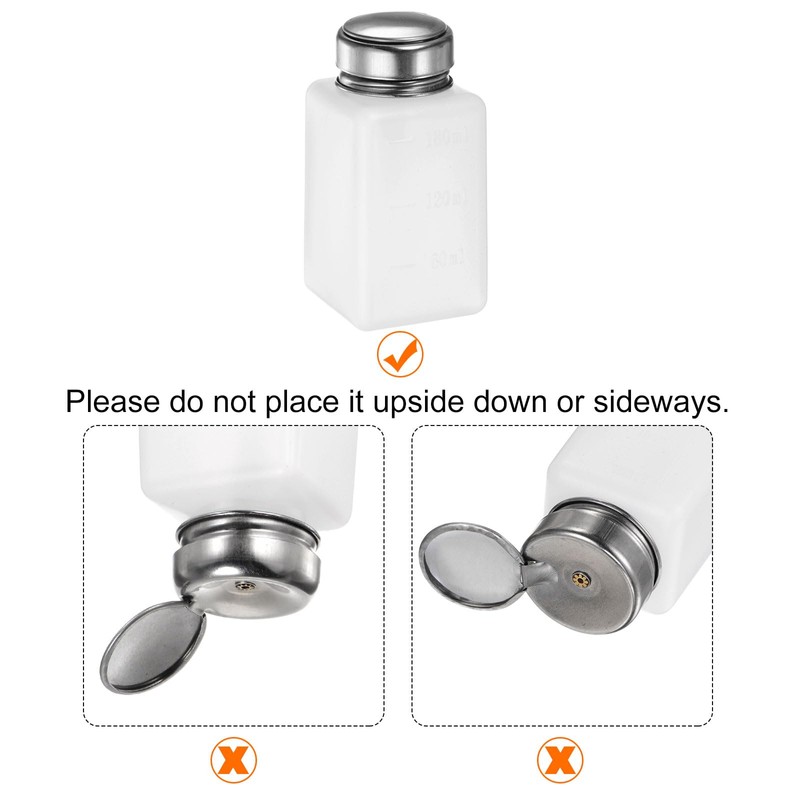 sourcing map 3pcs Solvent Alcohol Dispensers 180ml(6oz) Push Down Liquid