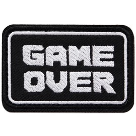 Game Over Patch, Velcro (Velcro/Velcro) Removable, Military Airsoft Game-Based Funny Embroidery Patch