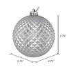 Vickerman 2.75" Silver Durian Glitter Ball Ornament. Includes 12 Ornaments