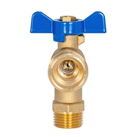 Eastman 48604 Male Boiler Drain with Quarter-Turn Handle, 1/2 inch MIP x 3/4 inch MHT, Brass