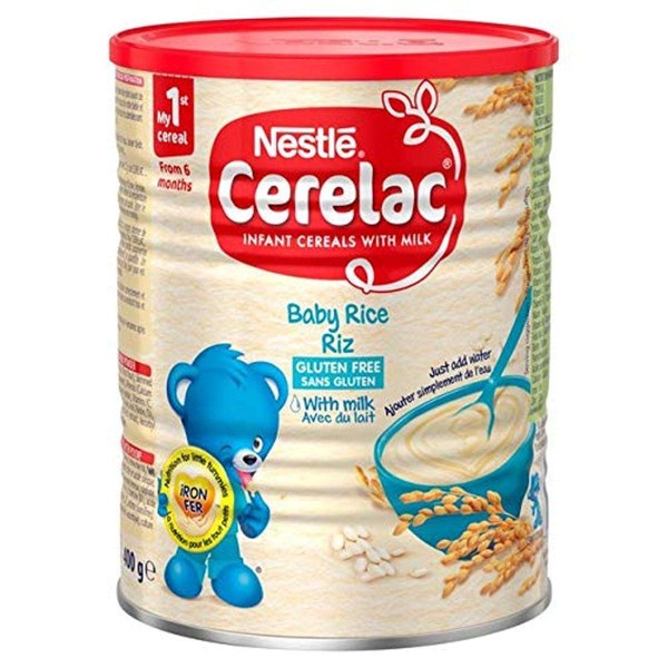 Nestle Cerelac, Rice with Milk, 14.11-Ounce Can (400 Grams), (Pack