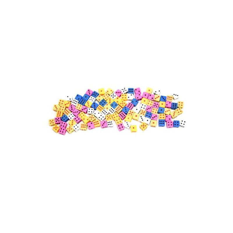 SmartDealsPro 100 Assorted 1/5" 5mm D6 Mini Dice Game Dot