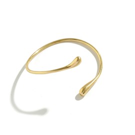 Nexoluxa Gold Arm Cuff: Adjustable Upper Arm Bracelet with TearDrop Design in Gold/Silver Plated Metal
