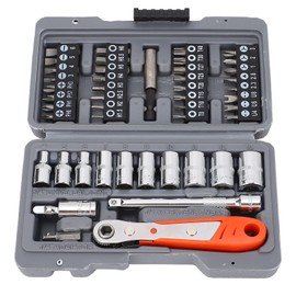 47 Pcs Ratchet Wrench Set High Density CRV Steel Slot Cross Star Bits Ratchet Handle for Home Automotive Maintenance