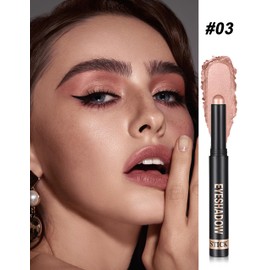 Erinde Cream Eyeshadow Pencil, Highly Pigmented and Shimmering Eyeshadow Stick, Waterproof & Long-Lasting, Metallic Shine for Radiant Eyes, Vegan & Cruelty Free #03