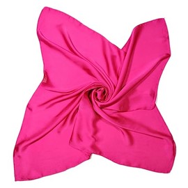 Shanlin Silk Feel Solid Color Square Scarves 27" X 27”(Cherry Pink)