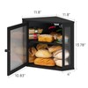 viewcare Corner Bread Box for Kitchen Counter, Bamboo Wood Black