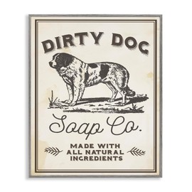 Stupell Industries Dirty Dog Soap Co Vintage Sign Gray Framed Wall Art, Multi-Color