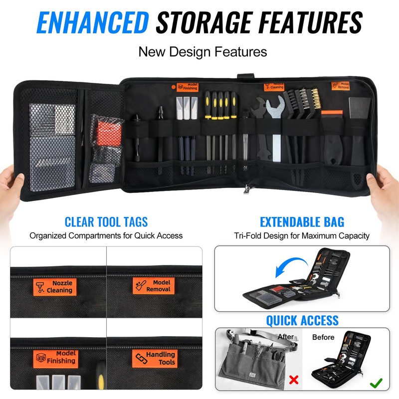 68Pcs 3D Printer Tools Kit with Storage Case, 3D Printer