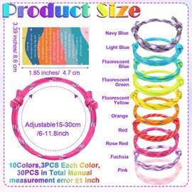 Liliful 30 Set Back to School Bracelets Neon Friendship Bracelets Adjustable Rope Woven Bracelets Quotes Greeting Cards Bags for Students First Day of School Classroom Gifts from Teachers